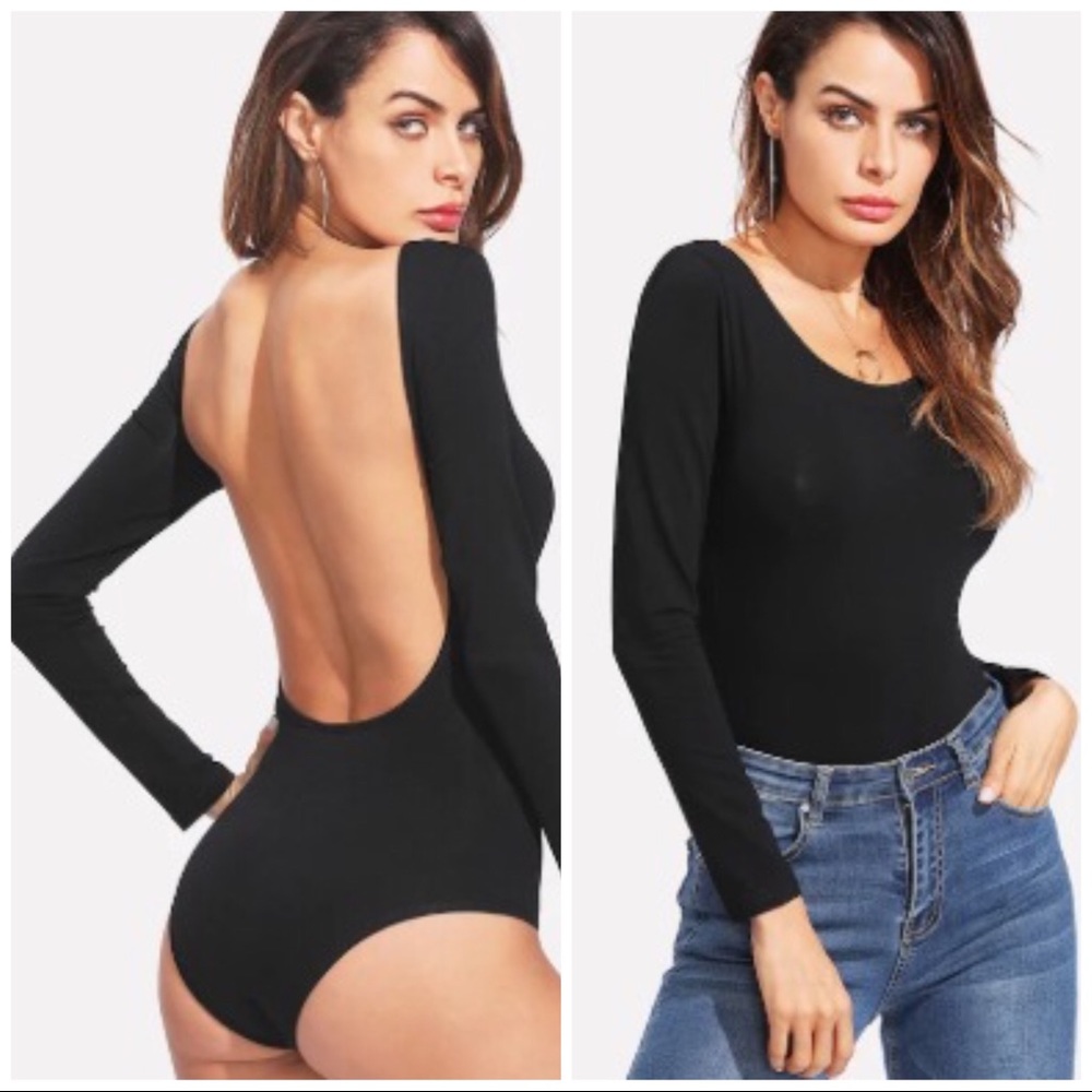 Long sleeve backless bodysuit